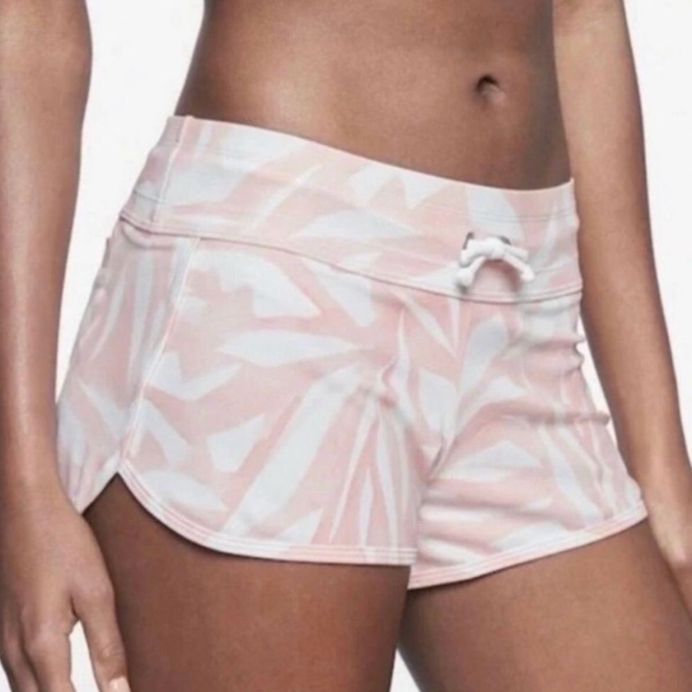 Athleta Pink and White Swim Shorts S